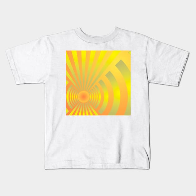 Banana Rafts Floating Over a Mango Stream Kids T-Shirt by Flabbart